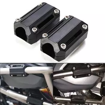2X 25mm Motorcycle Engine Protection Guard Bumper Decor Block Crash Bar чёрный