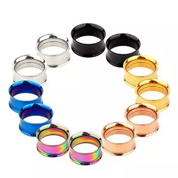 2X 316L стальные украшения для пирсинга, двойные вспышки, винт, расширитель для ушей, пробки для тоннелей из плоти, ушные манометры 2mm белый