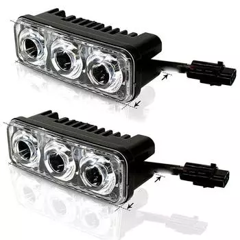 2x 3LED супербелые мощные автомобильные DRL дневные ходовые огни, противотуманные фары, универсальные
