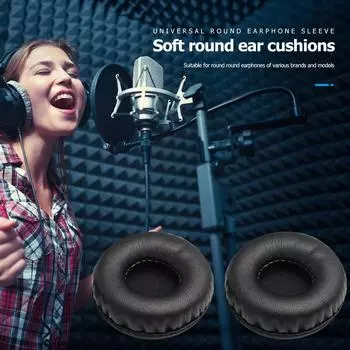 2x 65 мм амбушюры для наушников мягкие круглые сменные амбушюры из полиуретановой пены #C