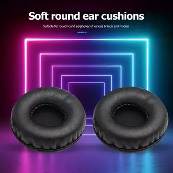 2x 70mm Headphones Earpads Soft PU Foam Round Replacement Cushions