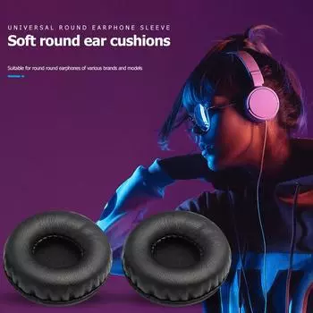 2x 90mm Headphones Earpads Soft PU Foam Round Replacement Cushions #C