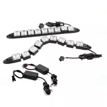 2x 9 светодиодных гибких автомобильных ДХО дневных ходовых огней, лампа для вождения, указатель поворота