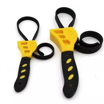 2x Adjustable Strap Wrench Set Hand Tool for Oil Filter for Auto Car Truck Boat