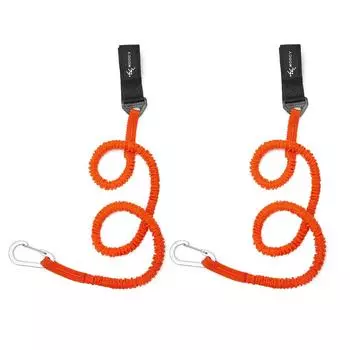 `2x эластичный поводок для весла для каяка, каноэ, безопасная лодка, удочка, удочка, спиральный ремешок
