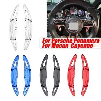 2x алюминиевый удлинитель рулевого колеса автомобиля для Porsche Panamera Macan Cayenne 911 Boxster Cayman 718 Spyder 918 серебряный