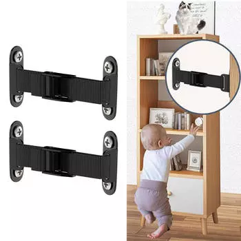 2x Anti Tip Furniture Anchors for Proofing Childproof Fasteners Child Wall Anchor