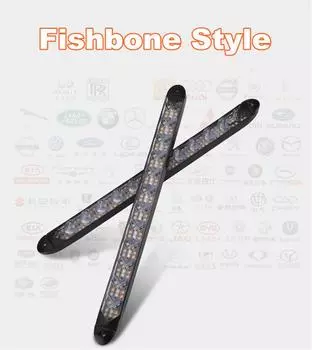 2x Автомобильная гибкая белая/янтарная 240 светодиодная лампа-указатель поворота с переключением, в стиле рыбья кость , с эффектом перетекания, ДХО, светодиодная полоса Рыцарь дорог , фара, водонепроницаемая