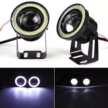 2X Автомобильные COB Авто DRL Led 12V Фары Ангельские глазки Противотуманные водонепроницаемые фары DRL Дневные ходовые огни Дневной свет Сигнал поворота багажника Led белый