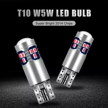 2x Автомобильные сигнальные лампы T10 W5W Led Canbus лампы 18SMD 2014 чипы W5W 168 194 Автомобильные внутренние лампы для чтения клиновые боковые лампы 12 В T10 красный