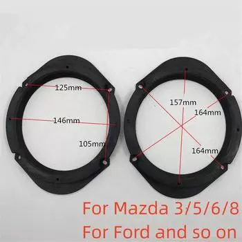 2x автомобильный адаптер-проставка для динамиков, черный для Mazda 3 5 6 8 Ford Convert 5 x 7 до 6,5
