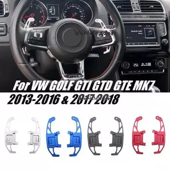 2X Автомобильный руль Paddle Shift Extend Extension Shifter Aluminum для VW GOLF GTI R GTD GTE MK7 7 POLO GTI Scirocco 2014-2019 серебряный