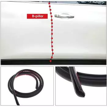 2x Автомобильный уплотнитель для дверной стойки, отделка двери автомобиля, средняя колонка, уплотнительная полоса для шумоизоляции, звукоизоляции, пылезащитного автомобильного уплотнения