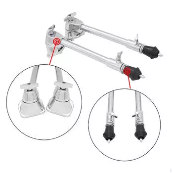 2x Bass Drum Legs Bracket Adjustable Percussion Instrument Parts Easy to Setup Anti Skid with