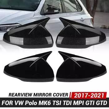 2X Боковые крышки зеркал заднего вида для Volkswagen, VW, Polo MK6 TSI TDI MPI GTI GTD 2017-2021