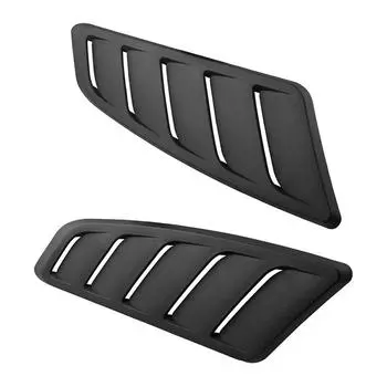2x Car Front Hood Decorative Air Flow Intake Scoop Turbo Bonnet Vent Cover Black