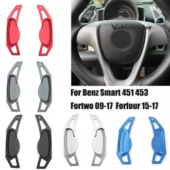 2x удлинитель подрулевого переключателя передач для Benz Smart 451 453 Fortwo 2009-2017 Forfour 15-17 алюминиевый сплав быстрое переключение передач серебряный