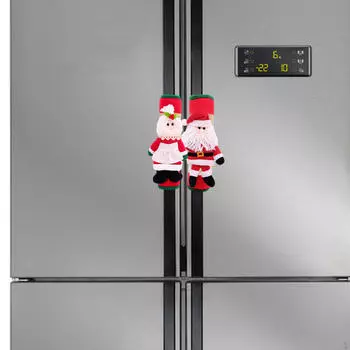 2x Christmas Refrigerator Handle Covers Kitchen Appliance for Microwave