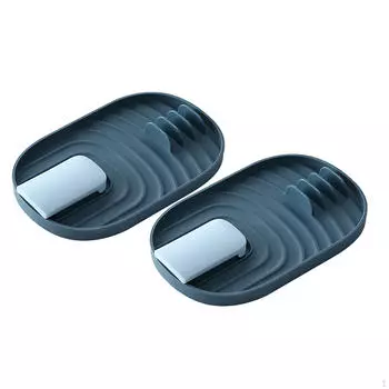 2x Cooking Utensil Holder for Stove, Spoon Rest, Pot Lid, , Multifunctional, Kitchen Counter, синий