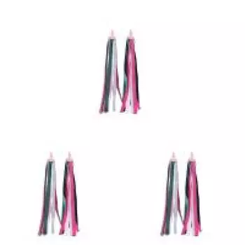 2x Детские ленты для украшения велосипеда, самоката, руля велосипеда, кисточки, растяжки (розовый)