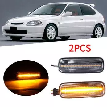 2x для Honda 12V Car динамический указатель поворота боковой фонарь желтый свет с прозрачным корпусом для Civic EK9/EJ9 1995-2000 CHINA