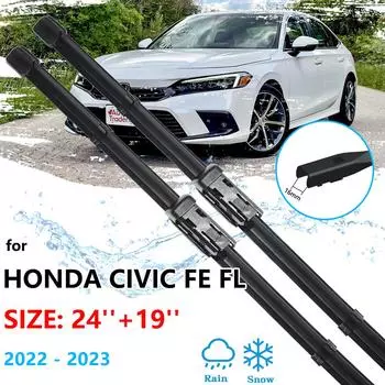2x для Honda Civic FE FL MK11 2022 2023 для бескаркасных щеток стеклоочистителя, резиновый планшет, лобовое стекло, замена окон LHD