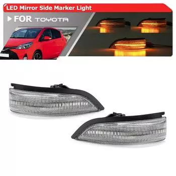 2x для Toyota Yaris III 2011-2019 Yaris Hybrid 2012-2019 динамические светодиодные поворотники для боковых зеркал 817310D080 дым