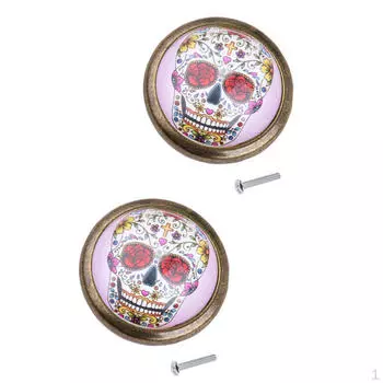 2x дверная ручка шкафа с черепом, ящик шкафа