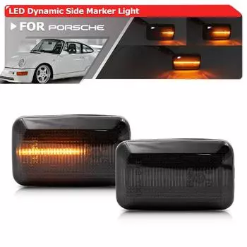 2x дымчатых динамических янтарных светодиодных боковых зеркал, последовательных указателей поворота, индикатор для Porsche 911 G/964/993 924 944 968 959 чистый