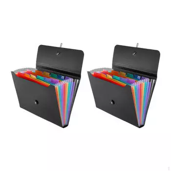 2x Expanding File Folder Accordion Organizer Reusable Easy to Carry Organization Filing