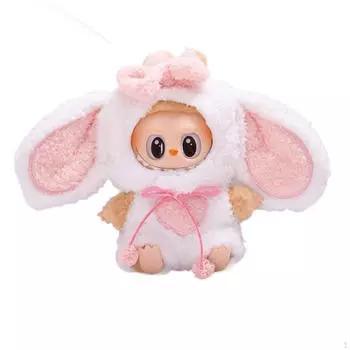 2x Fashion Dolls Bunny Jumpsuit and Hat, Handmade Clothing Miniature Clothes for 15-17cm