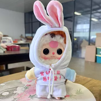 2x Fashion Dolls, толстовка с капюшоном и штаны с заячьими ушками, миниатюрная одежда, аксессуары для девочек ростом 20 см