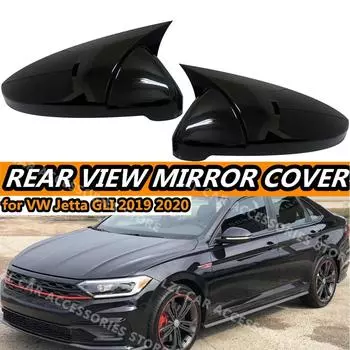 2x глянцевая черная боковая крышка зеркала заднего вида для VW для Volkswagen Jetta GLI боковая крышка зеркала заднего вида Gloss Black