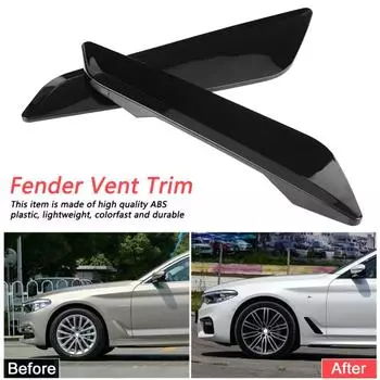 2x Глянцевый черный накладка на вентиляционное отверстие бокового крыла для BMW 5 серии G30 2017-2018