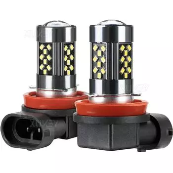 2x H11 H8 H9 Светодиодные противотуманные фары DRL Безвентиляторные ксеноновые белые лампы 39SMD Равные 60 Вт галогенные лампы Супер яркие 6000K Фары ближнего света белый