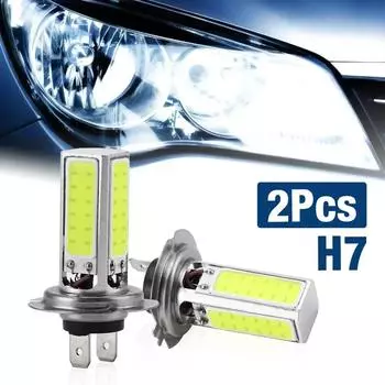 2x H7 COB светодиодные лампы для фар комплект противотуманных фар дальнего и ближнего света супер яркие белые DRL H4 H8 H9 H11 9005 9006 лампы для автомобиля 12 В 6000 К 6000Lm&9006-9006