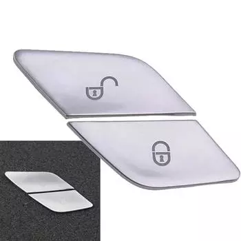 2x хромированные крышки кнопок замка двери комплект для Mercedes для Benz C Class W205 2015-2019 E Class W213 Class X253 2016-2019 CHINA