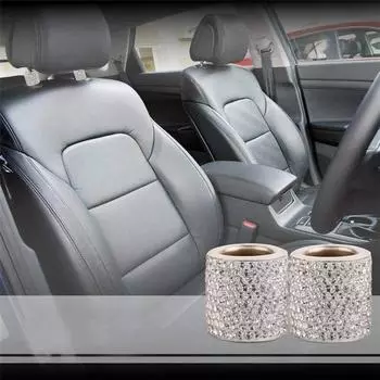 2X Хрустальный Декор Воротника Подголовника Автокресла с Бриллиантами Блеск Аксессуары для Интерьера Автомобиля