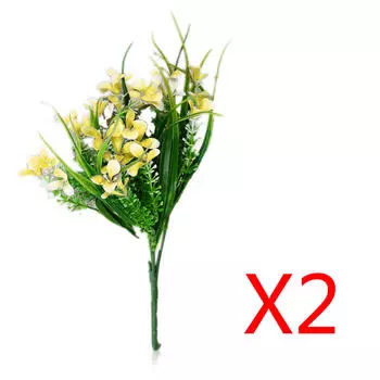 2X Искусственные гладиолусы Кустовой стебель Шелковые тропические цветы Пластиковые гладиолусы
