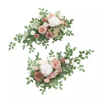 2x Искусственные розы, цветы для спинки стула, приветственный знак, украшение из шелка, уголок ручной работы для фермерского дома