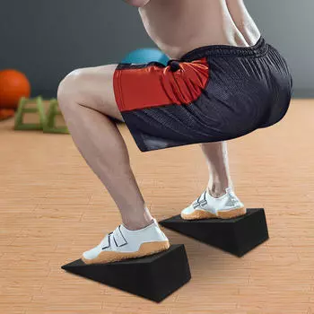 2x клиновидных блока из пеноматериала EVA для йоги, наклонная доска для приседаний с приподнятой пяткой в спортзале