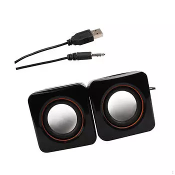 2x компьютерные колонки игровые удобные 3,5 мм разъем портативный USB проводной для путешествий