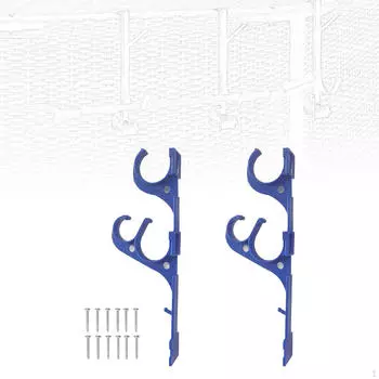 2x Крючок для шеста бассейна, вешалка, гибкий держатель для инструментов-щеток, сетка для скиммера листьев для