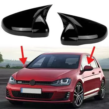 2x крышка бокового зеркала под карбон для VW Volkswagen Golf 6 MK6 GTI GTD 2009-2013, крышка бокового зеркала заднего вида чёрный