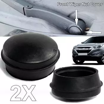 2x Крышка гайки рычага стеклоочистителя лобового стекла автомобиля 98380-4H050 для Hyundai Kia i20 i30 i40 ix55 Tucson ix35 Santa Fe Sonata Window чёрный