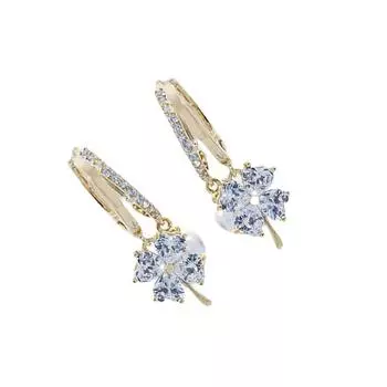 2X Ladies Small Hoop Earrings Zircon Stud Ear Ring Elegant Fashion Jewerly Girls Party Wedding Accessories розовый