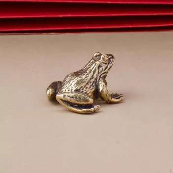 2x латунные статуи лягушек, фигурки ретро лягушек, мини-миниатюры, скульптуры животных для офиса