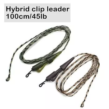 2x леска для ловли карпа, 100 см/45 фунтов, гибридный зажим QC, поводок Leadcore, камуфляжный зеленый/коричневый карповые снасти для волос, терминалы, аксессуары для снастей