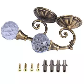 2x Металлический Хрустальный Стеклянный Крючок Для Штор На Стене Окна Подхват Для Штор Вешалка Темная Бронза