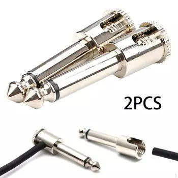 2x моно разъем паяльника типа 1/4 гнездо для пайки аксессуары DIY мужской разъем TS аудио для